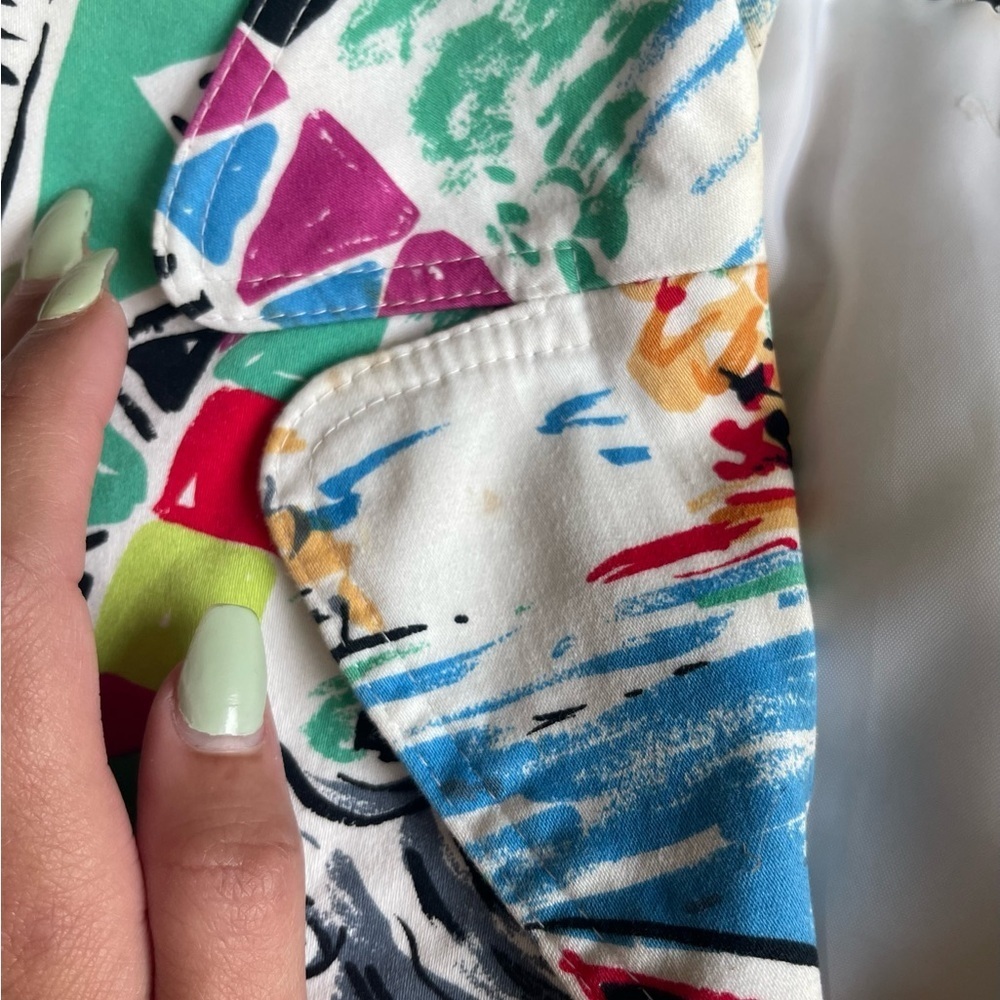 HARVE BENARD by BENARD HOLTZMAN Multi Prints Zip Blazer Jacket 10 Long Sleeves - Picture 7 of 7